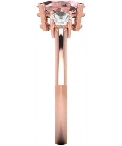 GNG 1 1/2 CTTW Natural Morganite and White Topaz 3 stone Ring In 10k Rose Gold $63.90 Rings