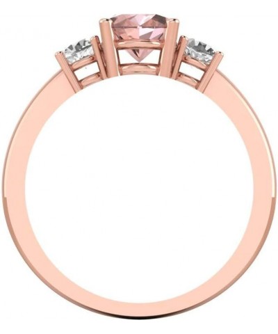 GNG 1 1/2 CTTW Natural Morganite and White Topaz 3 stone Ring In 10k Rose Gold $63.90 Rings