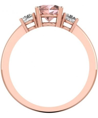 GNG 1 1/2 CTTW Natural Morganite and White Topaz 3 stone Ring In 10k Rose Gold $63.90 Rings