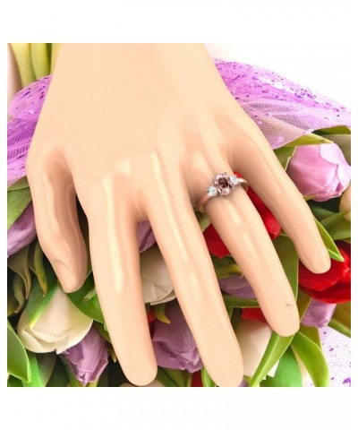 GNG 1 1/2 CTTW Natural Morganite and White Topaz 3 stone Ring In 10k Rose Gold $63.90 Rings