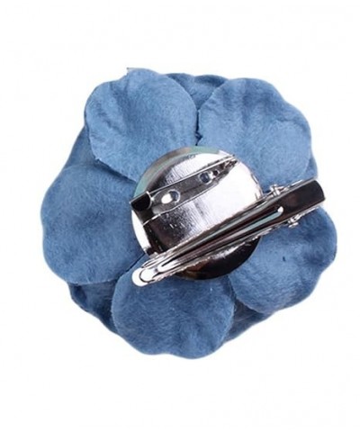 Denim Flower Brooch Blue Denim Flower Hair Clips Blue Jeans Flower Hair Pins BW21 (Dark Blue) Set-A $6.75 Brooches & Pins