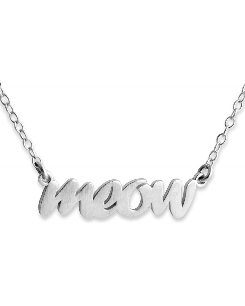 925 Sterling Silver Necklace Script Word MEOW Kitty Cat Pet Animal Charm Pendant Jump Ring Necklace .This 925 Sterling Silver...