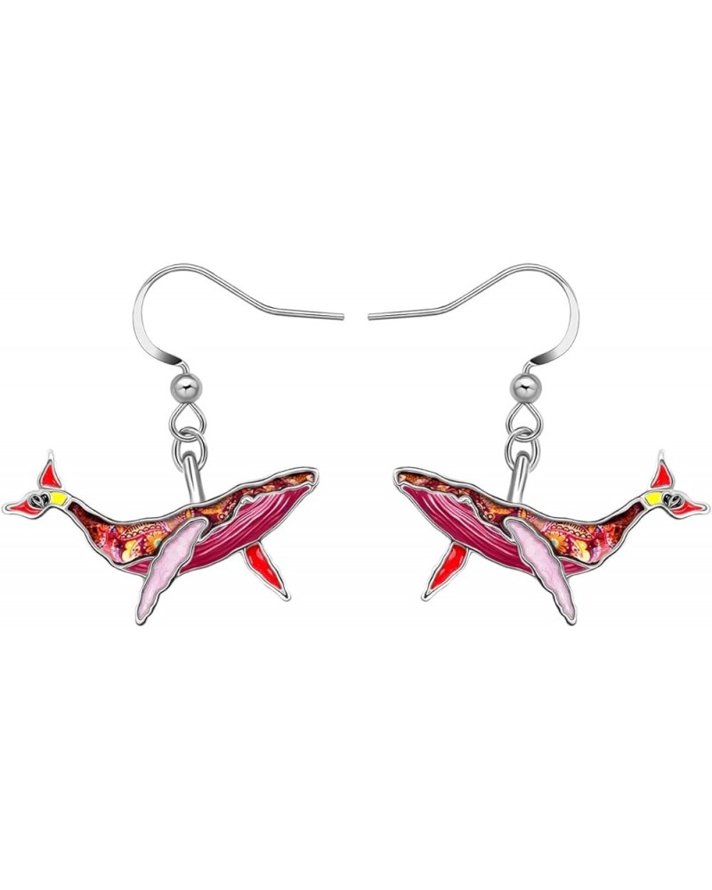 Cute Enamel Whale Octopus Jellyfish Shark Earrings Seahorse Dangle Beach Jewelry for Women Girls Sea Animals Gifts Red $8.54 ...