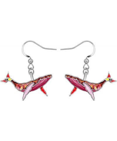 Cute Enamel Whale Octopus Jellyfish Shark Earrings Seahorse Dangle Beach Jewelry for Women Girls Sea Animals Gifts Red $8.54 ...