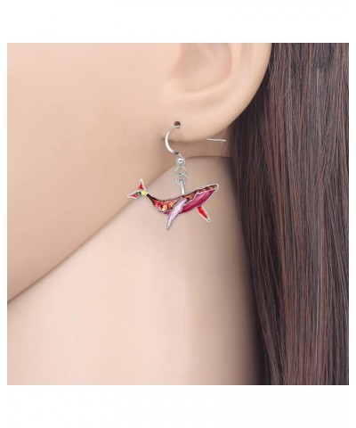 Cute Enamel Whale Octopus Jellyfish Shark Earrings Seahorse Dangle Beach Jewelry for Women Girls Sea Animals Gifts Red $8.54 ...