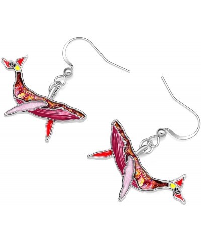 Cute Enamel Whale Octopus Jellyfish Shark Earrings Seahorse Dangle Beach Jewelry for Women Girls Sea Animals Gifts Red $8.54 ...