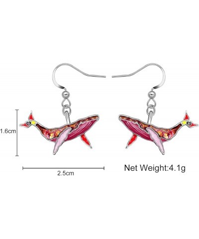 Cute Enamel Whale Octopus Jellyfish Shark Earrings Seahorse Dangle Beach Jewelry for Women Girls Sea Animals Gifts Red $8.54 ...