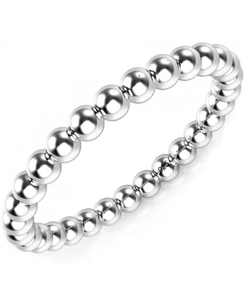 925 Sterling Silver 2MM Eternity Bead Wedding Band Ring $7.37 Rings