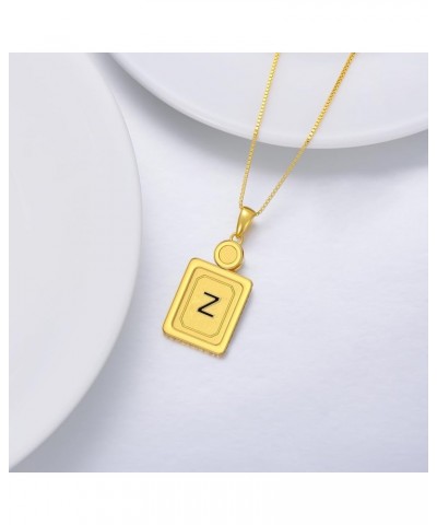 Gold Initial Necklaces for Women, A-Z Letter Necklace for Her Birthday Gift for Friends, Yellow Gold Sterling Silver Initial ...