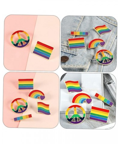 8 Pcs Rainbow Brooch Rainbow Lapel Pin Clothes Pin Wedding Decoration Girls Pin Wedding Signs Hat for 1X3.5X3.5CMx2pcs As Sho...