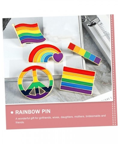 8 Pcs Rainbow Brooch Rainbow Lapel Pin Clothes Pin Wedding Decoration Girls Pin Wedding Signs Hat for 1X3.5X3.5CMx2pcs As Sho...