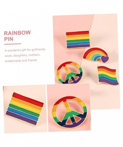 8 Pcs Rainbow Brooch Rainbow Lapel Pin Clothes Pin Wedding Decoration Girls Pin Wedding Signs Hat for 1X3.5X3.5CMx2pcs As Sho...