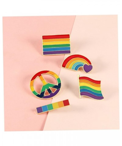 8 Pcs Rainbow Brooch Rainbow Lapel Pin Clothes Pin Wedding Decoration Girls Pin Wedding Signs Hat for 1X3.5X3.5CMx2pcs As Sho...