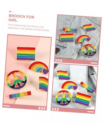 8 Pcs Rainbow Brooch Rainbow Lapel Pin Clothes Pin Wedding Decoration Girls Pin Wedding Signs Hat for 1X3.5X3.5CMx2pcs As Sho...