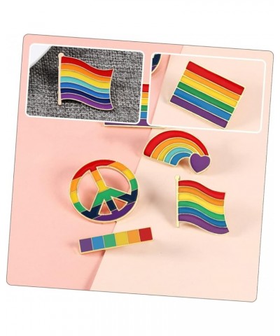 8 Pcs Rainbow Brooch Rainbow Lapel Pin Clothes Pin Wedding Decoration Girls Pin Wedding Signs Hat for 1X3.5X3.5CMx2pcs As Sho...