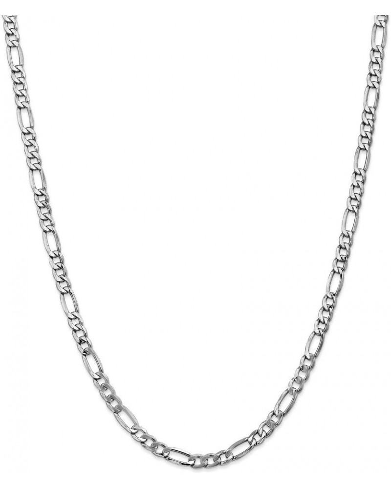 14k White Gold 5.35mm Figaro Chain Necklace - with Secure Lobster Lock Clasp 16.0 Inches $178.00 Bracelets