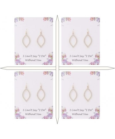 I Can't Say"I Do" Without You | Bridesmaid Earrings for Women Girls, 1-4-6-8 Sets Marquise Shape Drop Dangle Earrings for Wed...