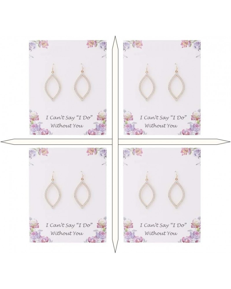 I Can't Say"I Do" Without You | Bridesmaid Earrings for Women Girls, 1-4-6-8 Sets Marquise Shape Drop Dangle Earrings for Wed...