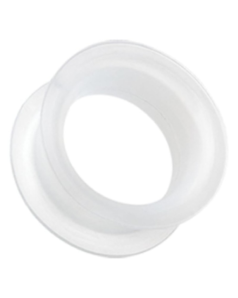 Ultra Thin Flexible Silicone Ear Skin Double Flared Ear Gauge Tunnel Plug (Sold by Pair) 3/4", Clear $8.69 Body Jewelry