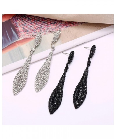 Formal Earrings for Women Evening Wear Black Formal Earrings for Women Black Rhinestone Earrings Sparkly Teardrop Earrings We...