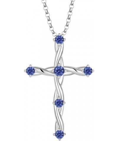 Cross Necklace for Women 925 Sterling Silver Christian Religious Cross Pendant Necklace Cubic Zirconia Birthstone Cross Neckl...