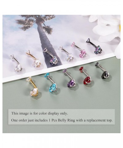 14G Surgical Steel Belly Button Rings for Women Girls Cubic Zirconia Navel Rings Belly Curved Barbell Belly Piercing Jewelry ...