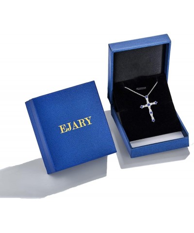 Cross Necklace for Women 925 Sterling Silver Christian Religious Cross Pendant Necklace Cubic Zirconia Birthstone Cross Neckl...