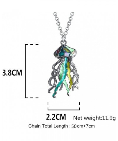 Enamel Alloy Ocean Animals Necklace Sea Life Fish Pendant Ocean Jewelry Charms Gifts for Women Girls Decor Green $9.35 Necklaces