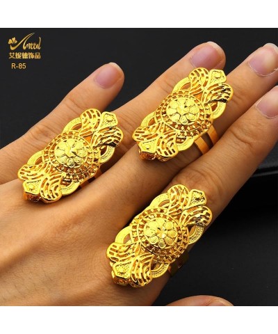 Resizable Gold Ring for Women African Jewelry Ethiopian Middle East Dubai Wedding Arab Openable Exaggerated Long Rings Party ...