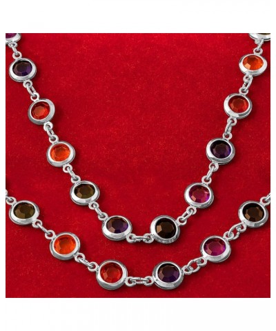 Colorful Swarovski Bead Chain Necklace for Women 24K Real Gold Plated 30 inches White Gold $31.35 Necklaces