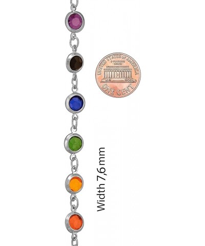 Colorful Swarovski Bead Chain Necklace for Women 24K Real Gold Plated 30 inches White Gold $31.35 Necklaces