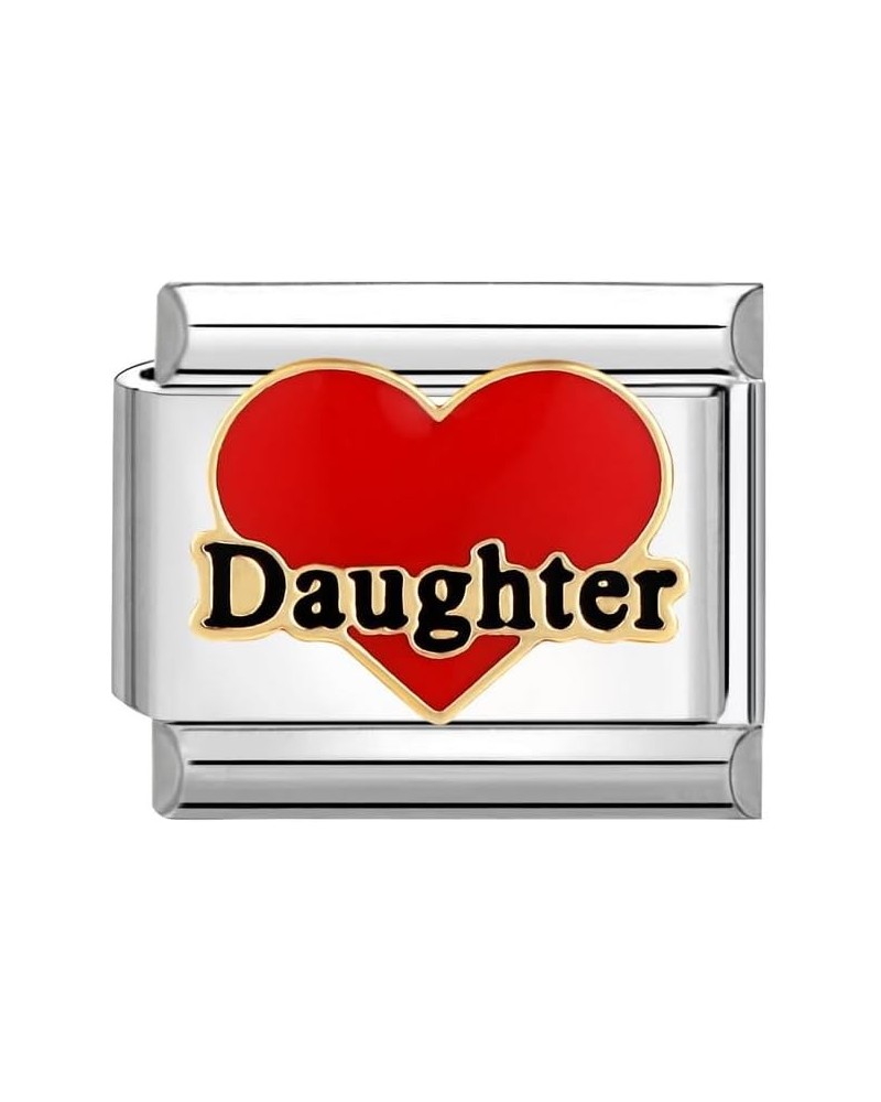 Italian Charm(Text-A Series) Red And Black-Daughter+Love $7.80 Bracelets