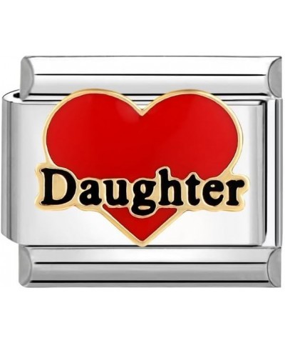 Italian Charm(Text-A Series) Red And Black-Daughter+Love $7.80 Bracelets