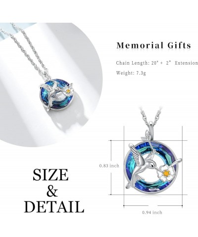 Cremation Jewelry Hummingbird Urn Necklaces for Ashes for Women Men Keepsake Memorial Ashes Pendant Necklace Blue $12.59 Others