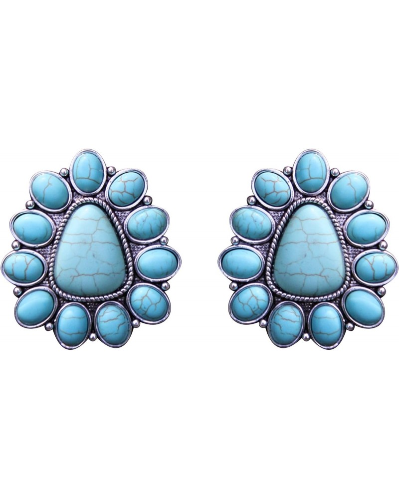 Turquoise Medium Western Triangle Flower Earrings No. 960 $10.19 Earrings