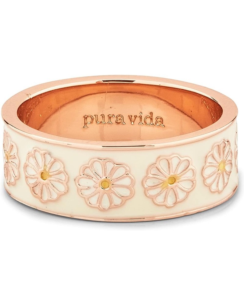 Rose Gold or Silver Plated Dreamy Daisy Ring - Brass Base, Stackable Band, Brand Stamp - Size 5-9 Rose Gold $11.70 Rings