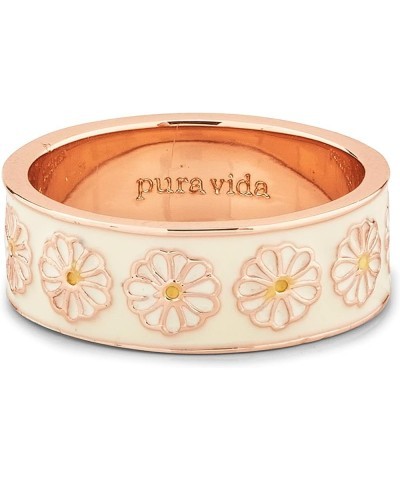 Rose Gold or Silver Plated Dreamy Daisy Ring - Brass Base, Stackable Band, Brand Stamp - Size 5-9 Rose Gold $11.70 Rings