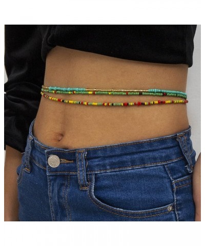 8PCS 23-50Inch Waist Beads for Women, African Waist Beads Plus Size Layered Belly Body Chain Bikini Waist Jewelry for Women G...