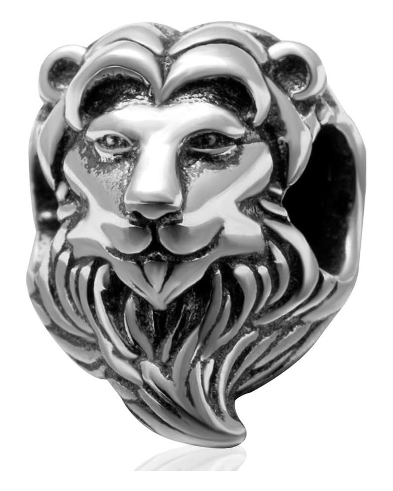 Lion Head Charms Original 925 Sterling King Animal Beads Fits European Charms Bracelet $11.33 Bracelets