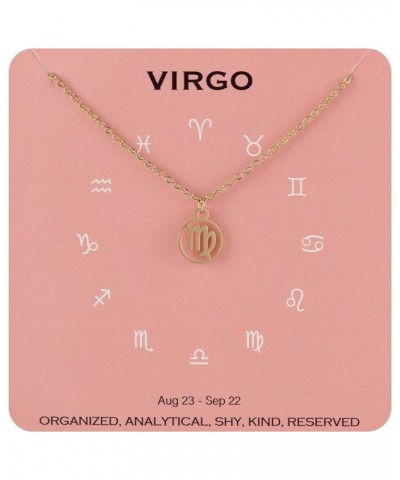 Zodiac Necklace Constellation Horoscope Jewelry Birthday Christmas Gifts for Women Girls Virgo stainless-steel (gold tone) $7...