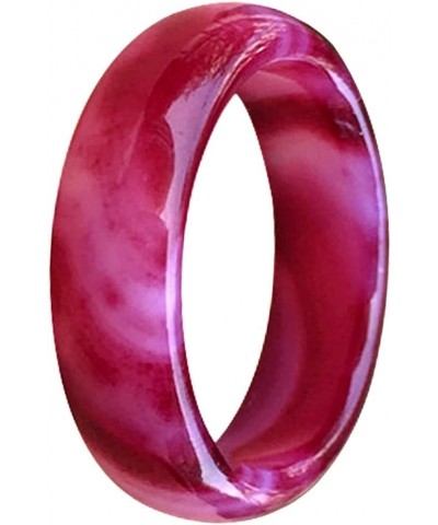 Natural Agate Jade Rings Eternity Stackable Chinese Jade Band Ring for Women for Teen Birthstone Striped purple $14.99 Rings