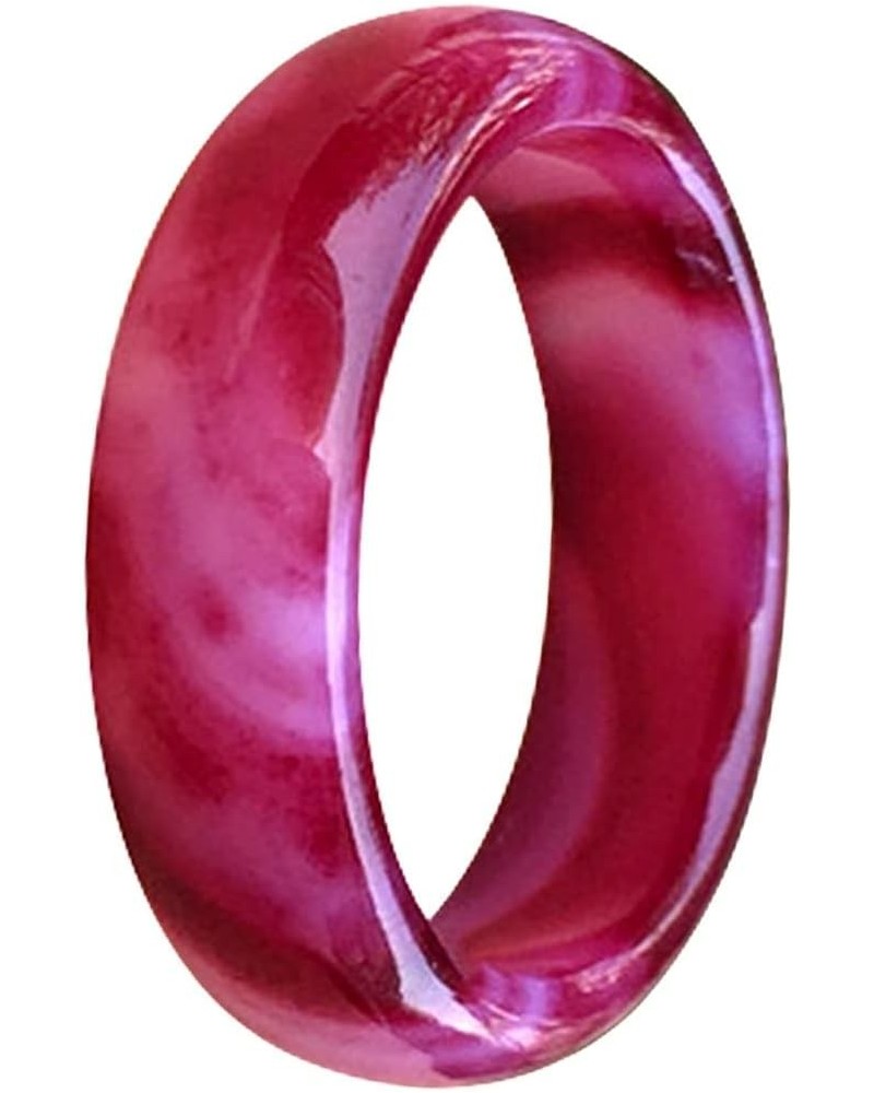 Natural Agate Jade Rings Eternity Stackable Chinese Jade Band Ring for Women for Teen Birthstone Striped purple $14.99 Rings