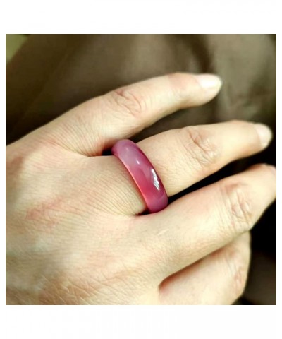 Natural Agate Jade Rings Eternity Stackable Chinese Jade Band Ring for Women for Teen Birthstone Striped purple $14.99 Rings