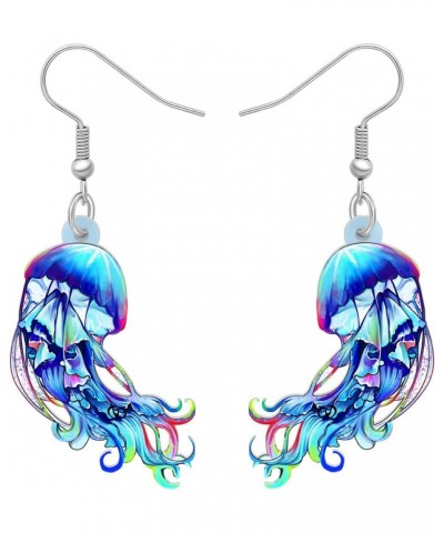 Fun Jellyfish Earrings for Women Girls Gifts Acrylic Hypoallergenic Hook Dangle Jewelry Ocean Charms Decor Sky Blue $6.50 Ear...