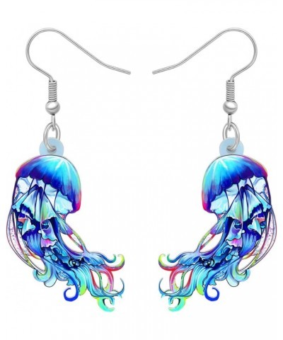 Fun Jellyfish Earrings for Women Girls Gifts Acrylic Hypoallergenic Hook Dangle Jewelry Ocean Charms Decor Sky Blue $6.50 Ear...