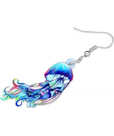 Fun Jellyfish Earrings for Women Girls Gifts Acrylic Hypoallergenic Hook Dangle Jewelry Ocean Charms Decor Sky Blue $6.50 Ear...