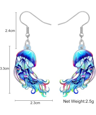 Fun Jellyfish Earrings for Women Girls Gifts Acrylic Hypoallergenic Hook Dangle Jewelry Ocean Charms Decor Sky Blue $6.50 Ear...