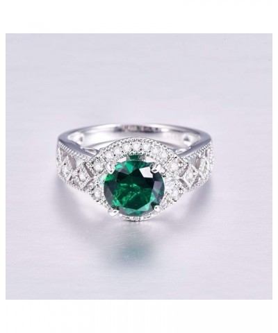 925 Sterling Silver Created Amethyst Filled Filigree Art Deco Statement Ring Green $4.07 Rings