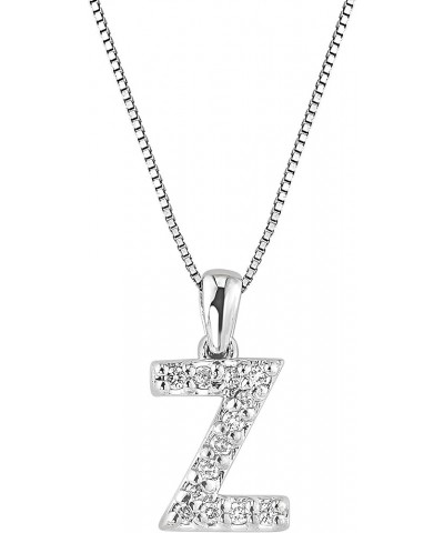 14k White Gold A to Z Diamond Initial Pendant Necklace (1/10cttw) with 18-inch chain Z $102.96 Necklaces