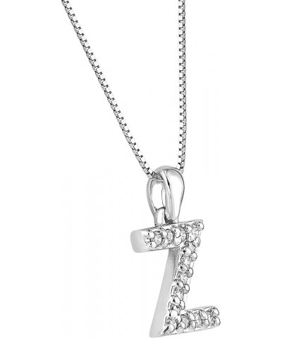 14k White Gold A to Z Diamond Initial Pendant Necklace (1/10cttw) with 18-inch chain Z $102.96 Necklaces